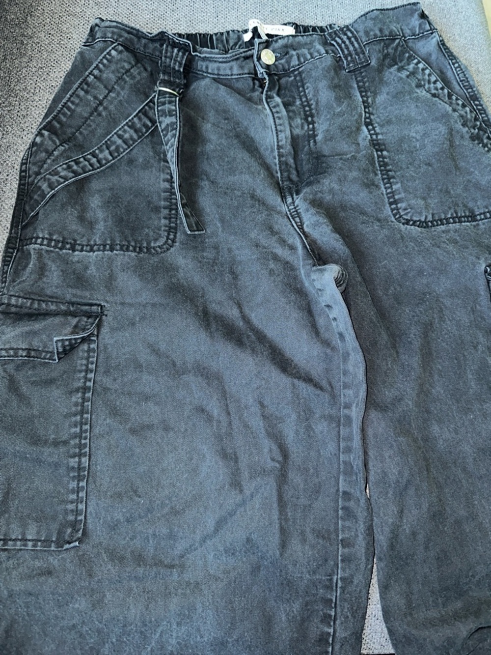 Celebrity Pink Washed Black Wide Leg Jeans